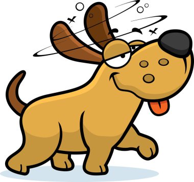 Sarhoş karikatür köpek