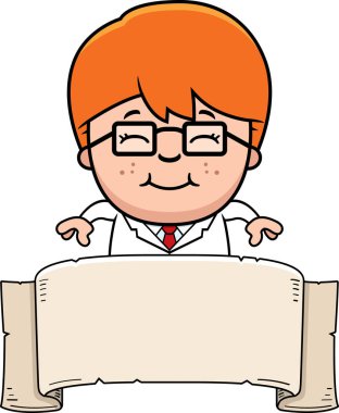 Çizgi film küçük bilim adamı afiş