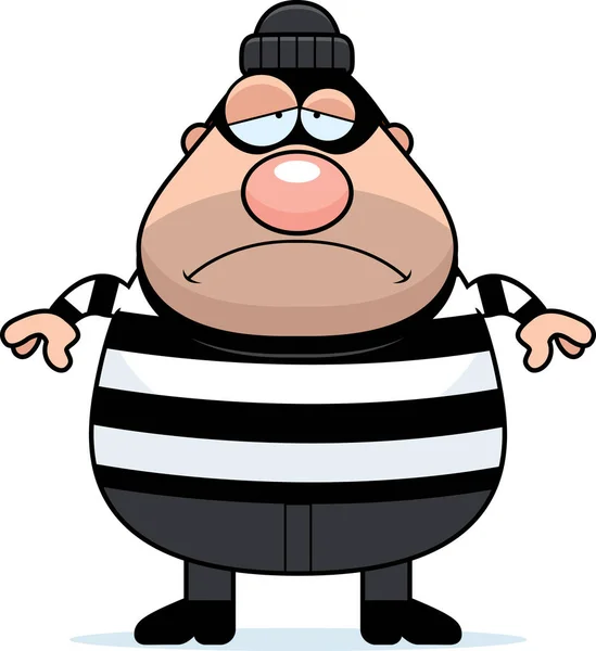 Sad Cartoon Burglar — Stock Vector