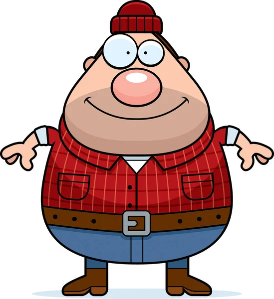 Smiling Cartoon Lumberjack — Stock Vector