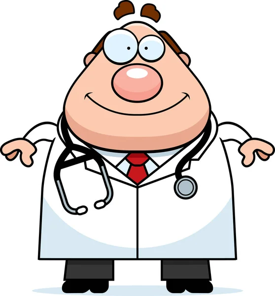 Sorridente medico cartone animato — Vettoriale Stock