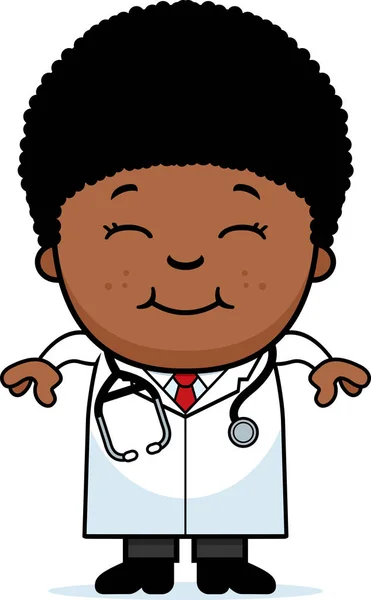 Smiling Cartoon Child Doctor — Stock Vector