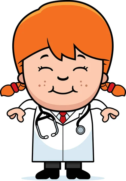 Sonriente niño de dibujos animados Doctor — Archivo Imágenes Vectoriales