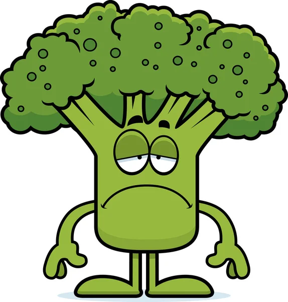 Brócolis dos desenhos animados triste — Vetor de Stock