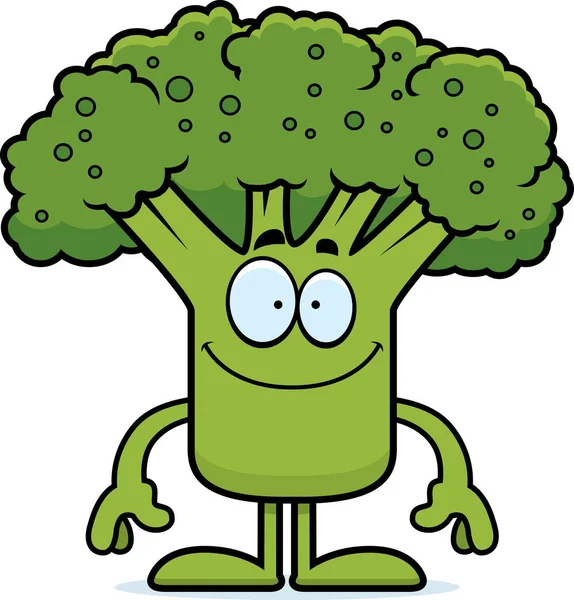 Brócolos desenhos animados felizes — Vetor de Stock