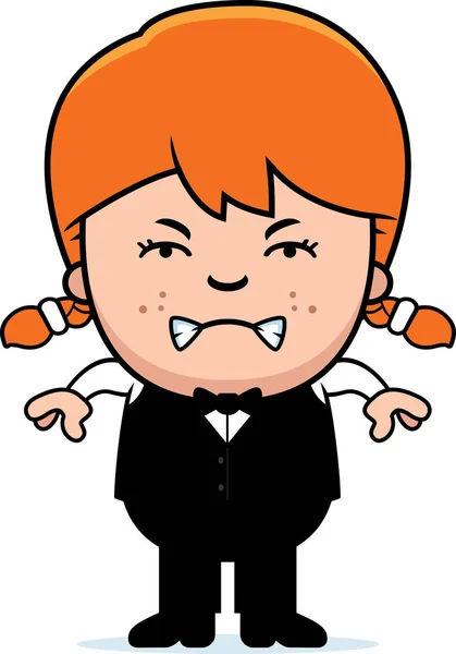 Angry Cartoon Little Waiter — Stock Vector
