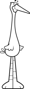 Gülümseyen karikatür leylek