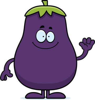 Karikatür patlıcan sallayarak