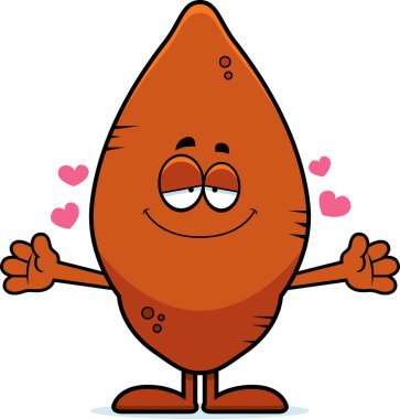 Çizgi film tatlı patates kucaklama