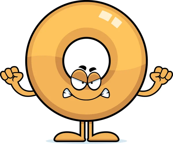 Doughnut Cartoon en colère — Image vectorielle