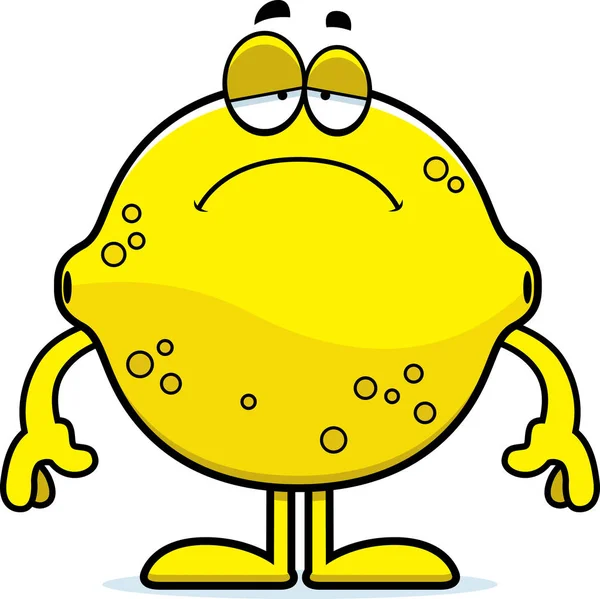 Sad Cartoon Lemon — Stock Vector