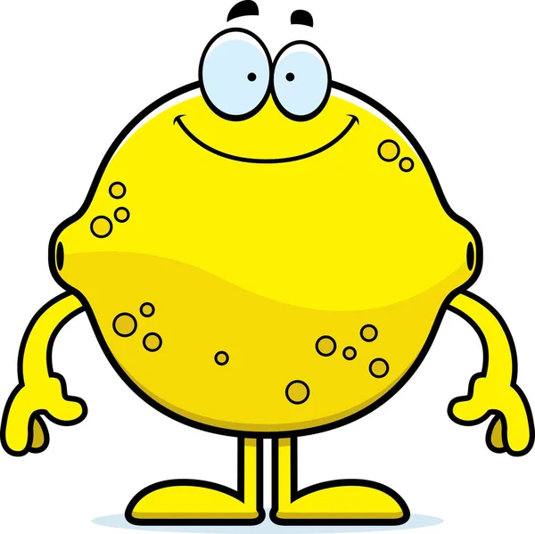 Happy Cartoon Lemon - Stok Vektor