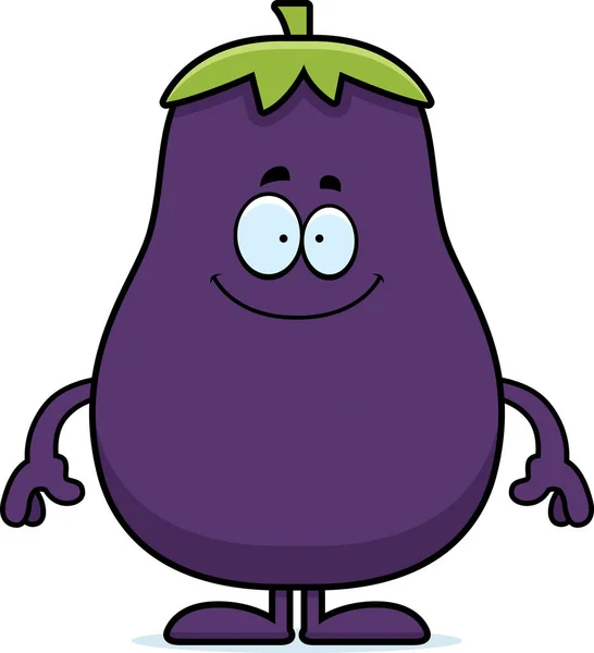 Happy Cartoon Eggplant — Stock Vector