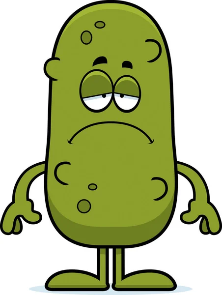 Sad Cartoon Pickle — Stock Vector