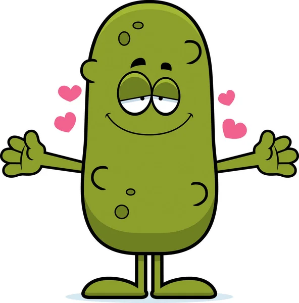 Cartoon Pickle Hug — Stock Vector