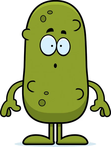 Surprised Cartoon Pickle — Stock Vector