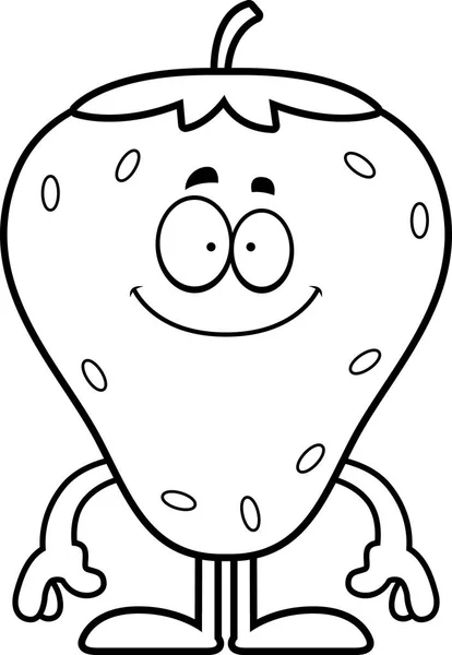 幸せな漫画イチゴ — ストックベクタ