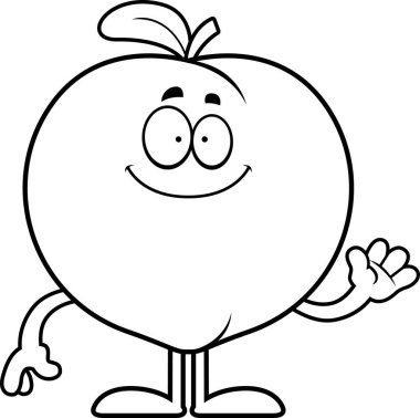 Karikatür şeftali sallayarak