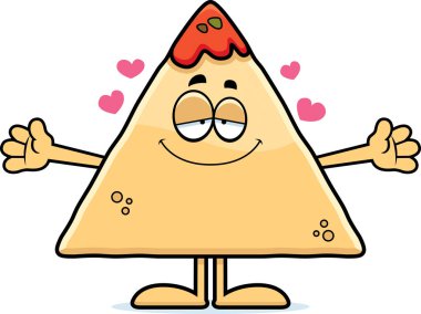 Çizgi film cips ve Salsa kucaklama