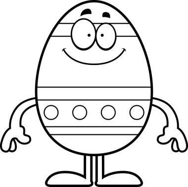 Mutlu karikatür Paskalya yortusu yumurta