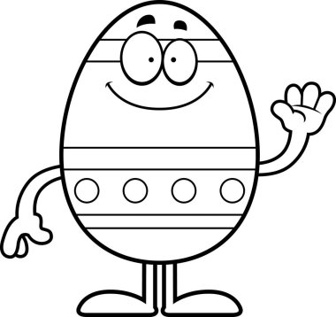 Paskalya yortusu yumurta karikatür sallayarak