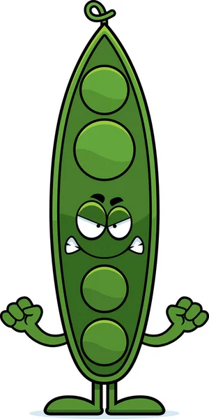 Angry Cartoon Peapod — Stock Vector