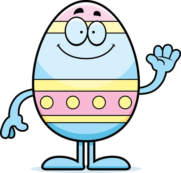 Desenhos animados Easter Egg Waving —  Vetores de Stock