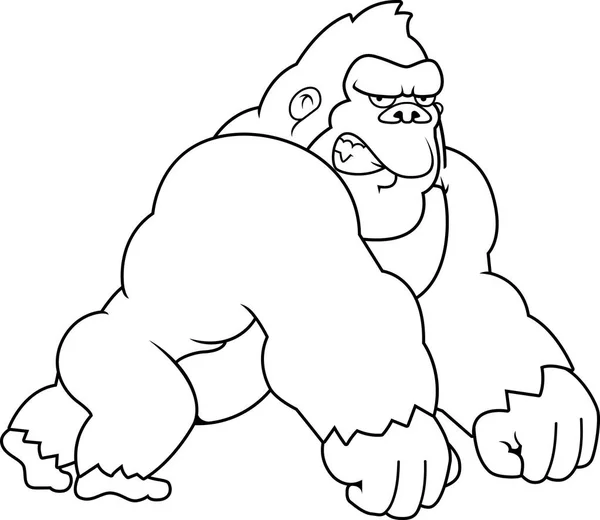 卡通大猩猩走路 — 图库矢量图片