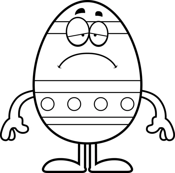 Sad Cartoon Easter Egg — Stock Vector