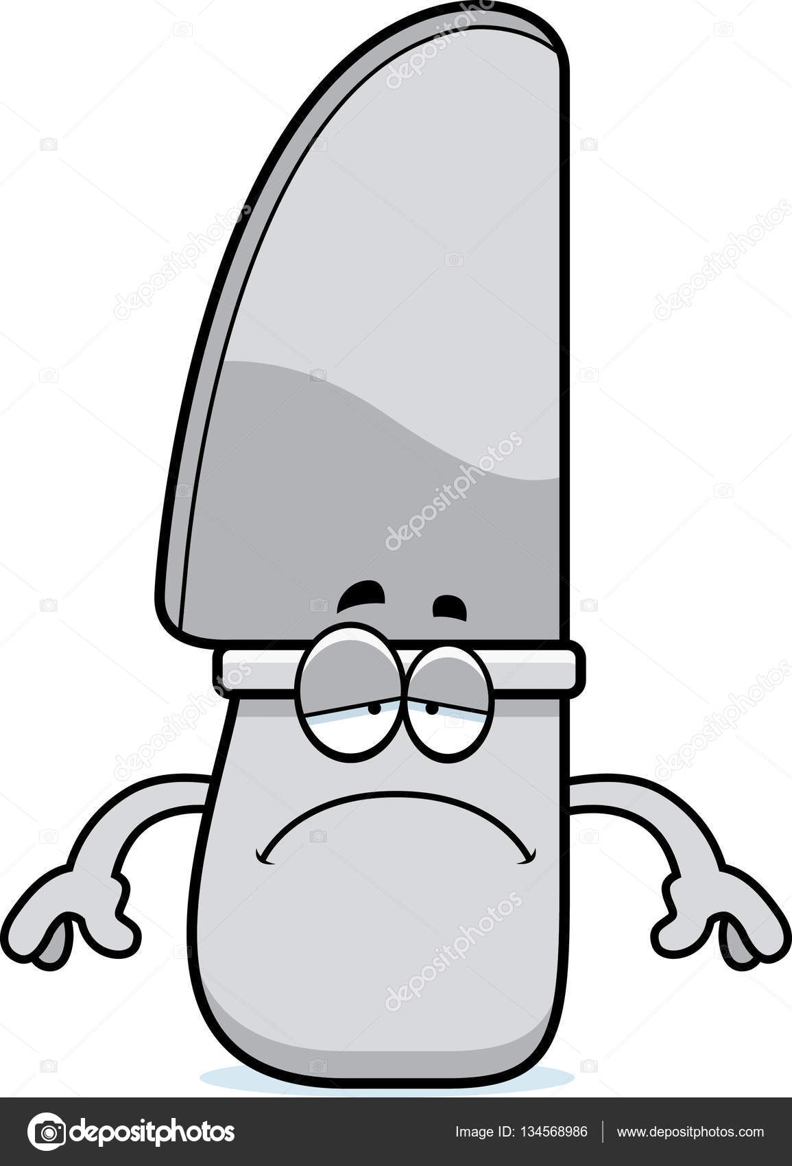 Couteau De Dessin Animé Triste Image Vectorielle Cthoman