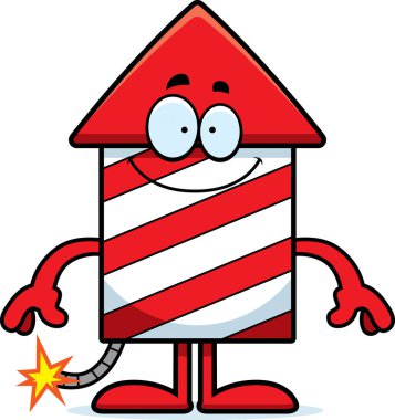 Mutlu karikatür havai fişek