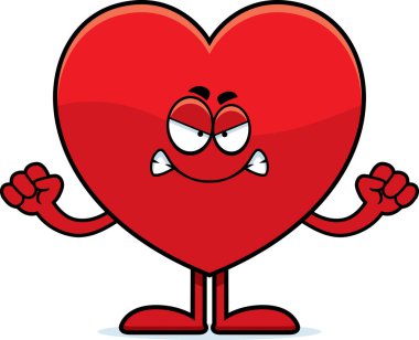 Kızgın çizgi film kalp