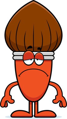 Üzgün çizgi film boya fırçası