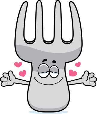 Çizgi film çatal kucaklama