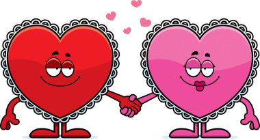 Çizgi film Sevgililer el ele tutuşarak