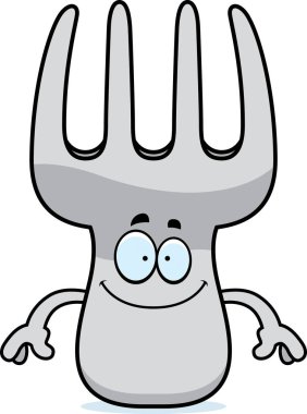 Mutlu karikatür çatal