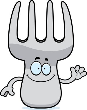 Çizgi film çatal sallayarak