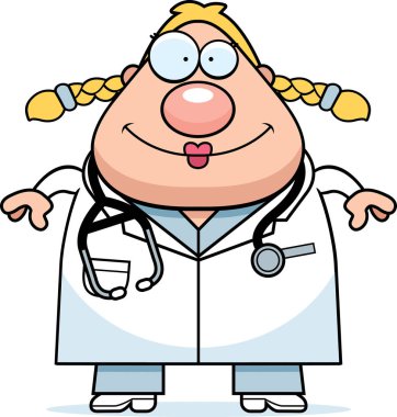 Çizgi film doktor gülümseyen