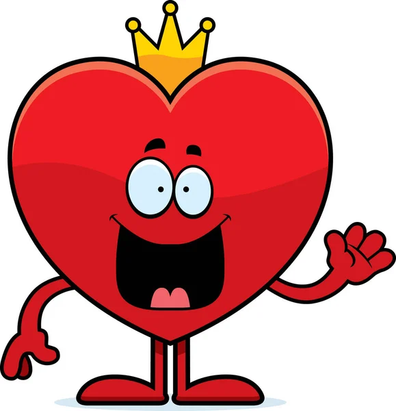 Çizgi film King of Hearts sallayarak — Stok Vektör