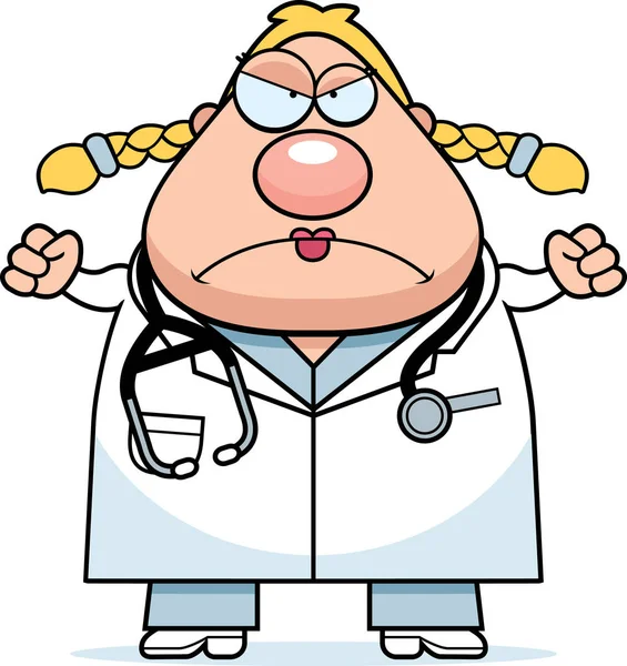 Angry Cartoon Doctor — Stock Vector