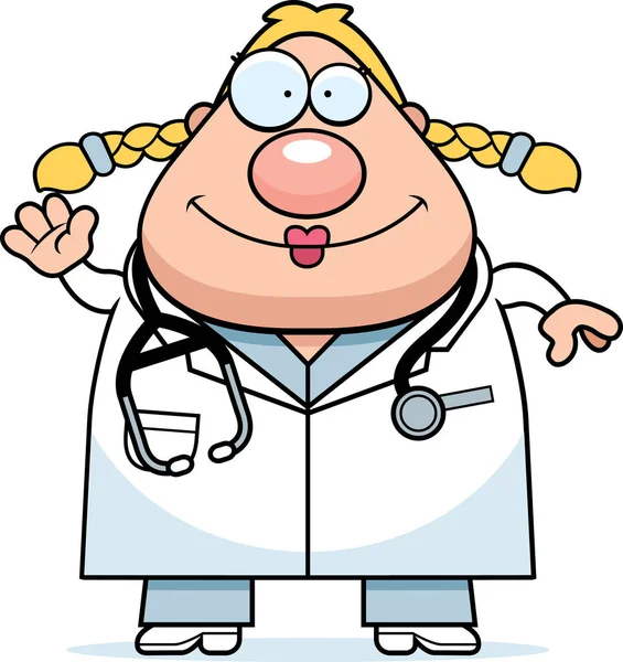 Ondeggiando Cartoon Doctor — Vettoriale Stock