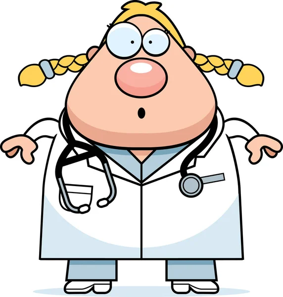 Surprised Cartoon Doctor — Stock Vector