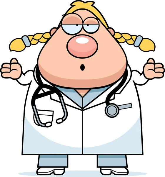 Confused Cartoon Doctor — Stock Vector