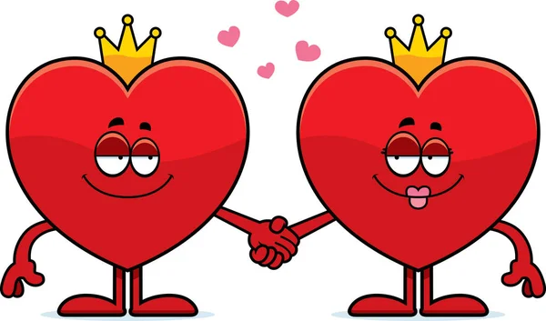 Zeichentrickkönig und Königin der Herzen — Stockvektor