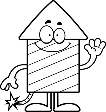 Çizgi film havai fişek sallayarak