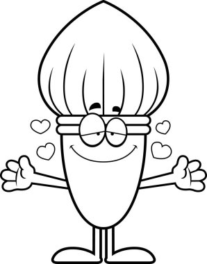 Çizgi film boya fırçası kucaklama