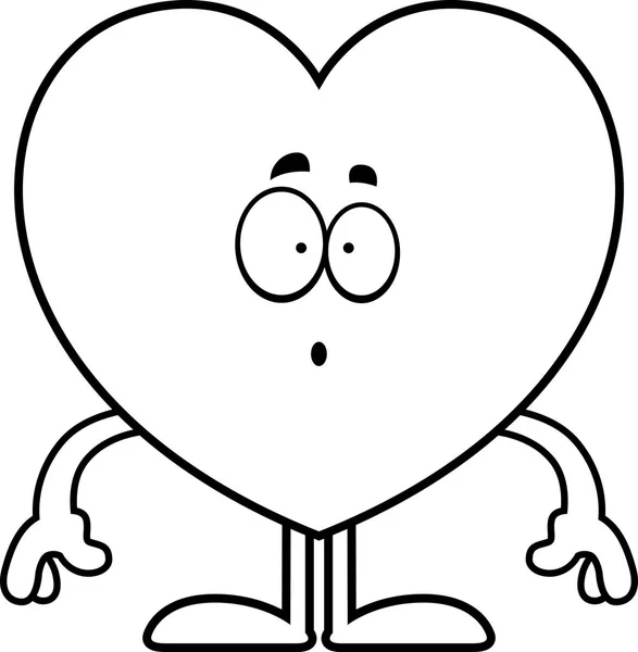 Surprised Cartoon Heart — Stock Vector