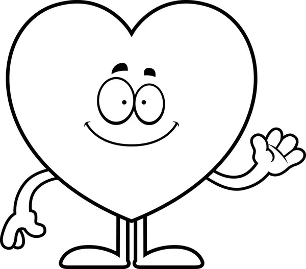 Cartoon Heart Waving — Stock Vector