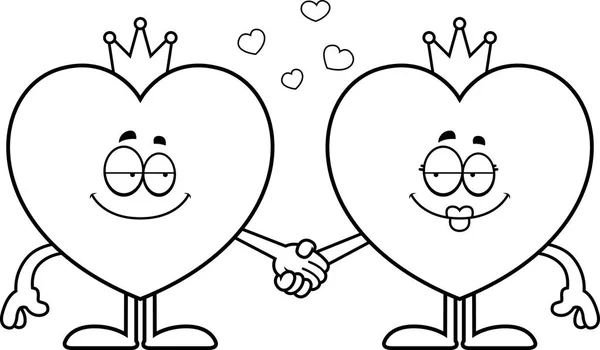 Cartoon King and Queen of Hearts — Stock Vector