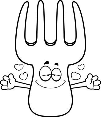 Çizgi film çatal kucaklama